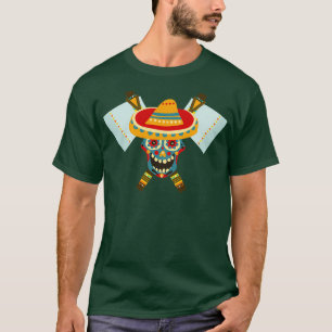 Tribal Skull Dual Axe 7 T-Shirt