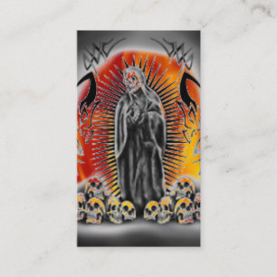 Tribal Skull Grim Reaper Scary Business Card