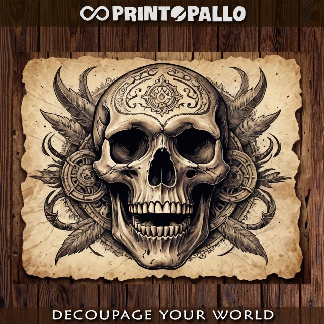 Tribal skull on parchment poster (Creator Uploaded)