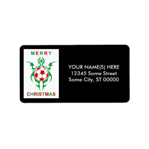 tribal soccer merry christmas label