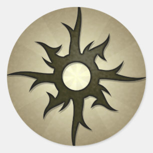 Tribal Solar Thorns Round Sticker