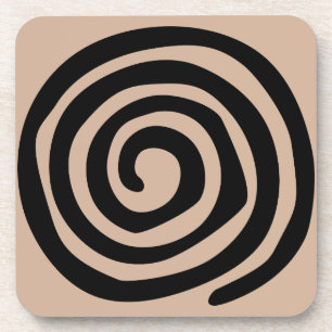 Tribal spiral petroglyph Mexican art Coaster