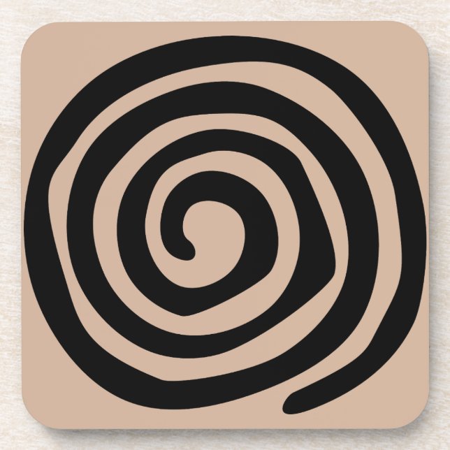 Tribal spiral petroglyph Mexican art Coaster (Front)