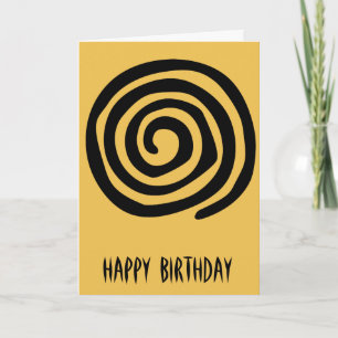 Tribal spiral Petroglyph primitive art birthday Card