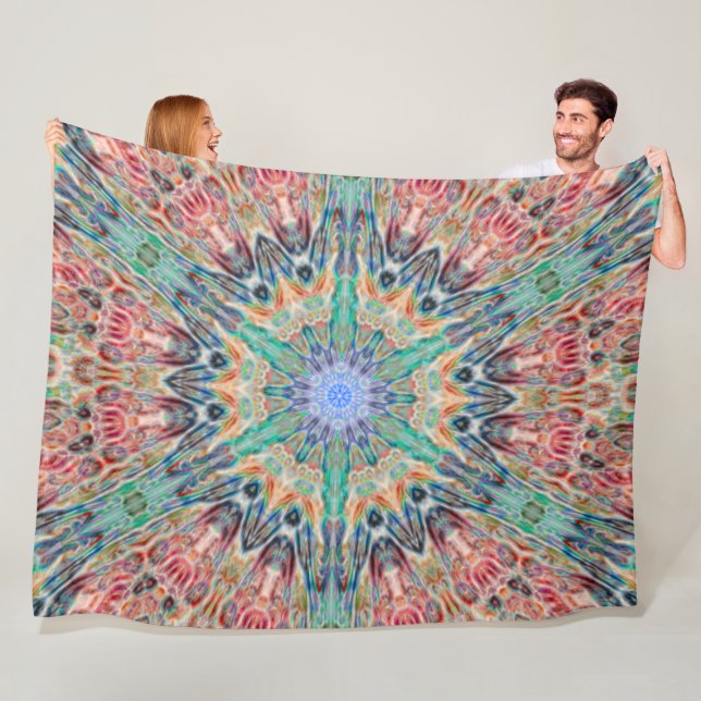 Tribal Spirit Animal Chakra Mandala Fleece Blanket (In Situ)