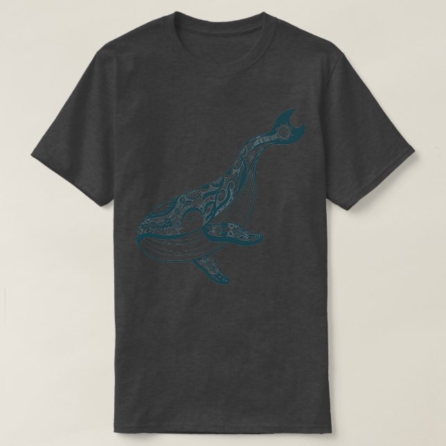 Tribal Spirit Whale Dark T-Shirt (Design Front)