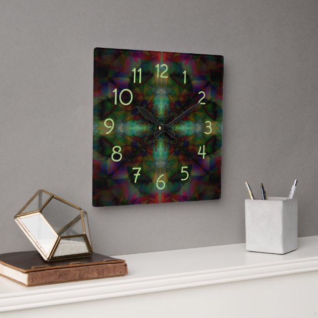 Tribal Square Wall Clock (Office)