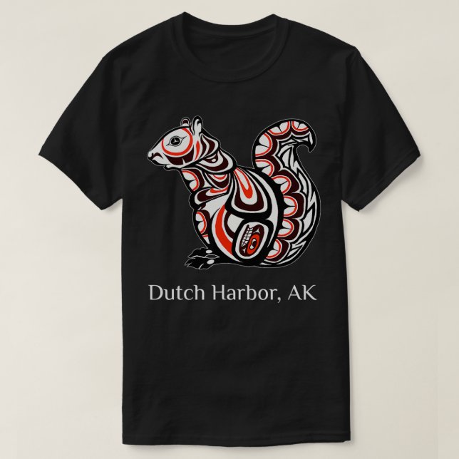 Tribal Squirrel Dutch Harbor Alaska PNW Native Ame T-Shirt (Design Front)