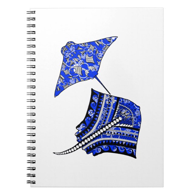 Tribal Stingrays Spiral Notebook (Front)