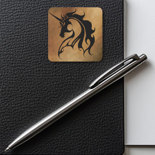 Tribal Stone Unicorn Square Sticker