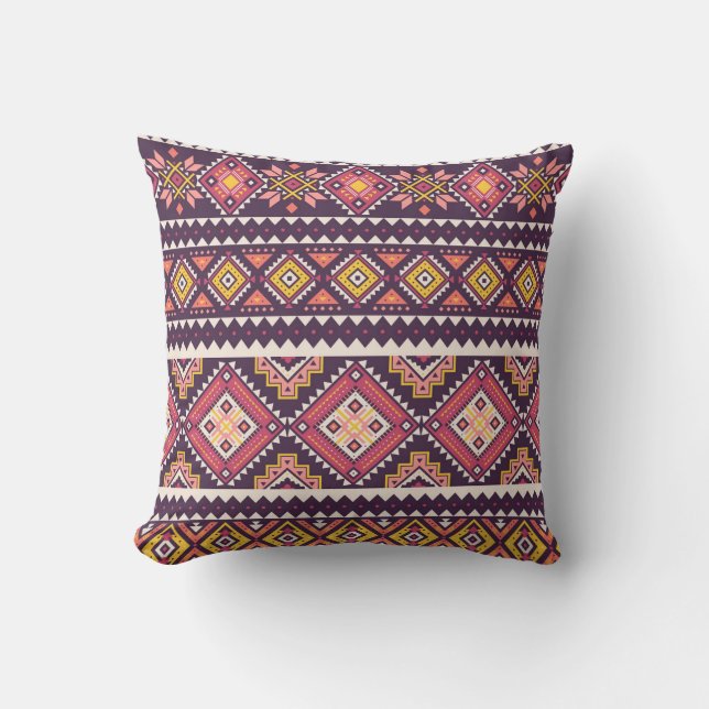 Tribal striped, geometric seamless pattern. cushion (Front)