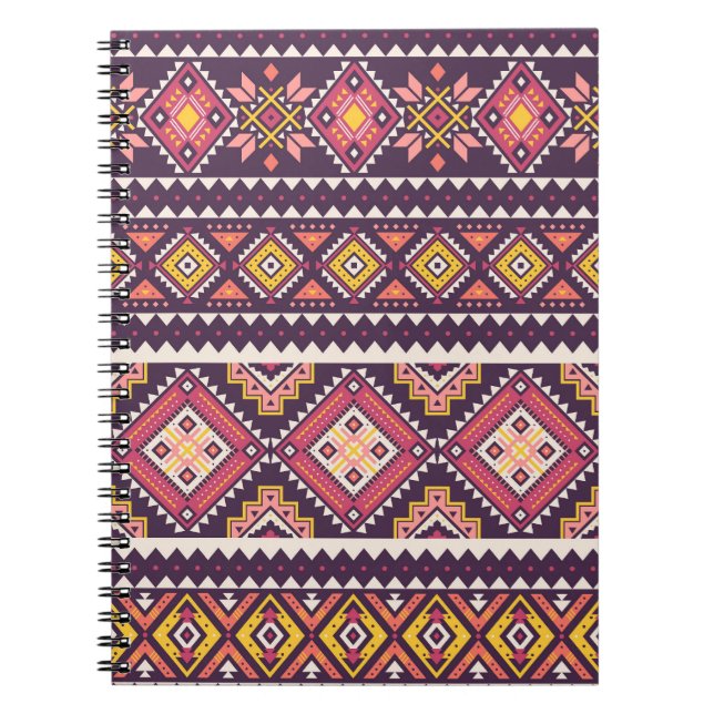 Tribal striped, geometric seamless pattern. notebook (Front)