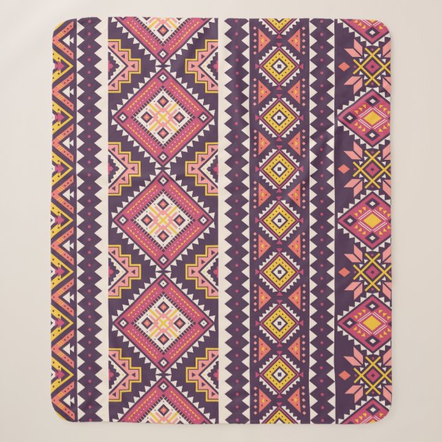 Tribal striped, geometric seamless pattern. sherpa blanket (Front)