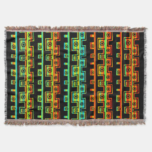 Tribal Style II - Rainbow Streaks Throw Blanket