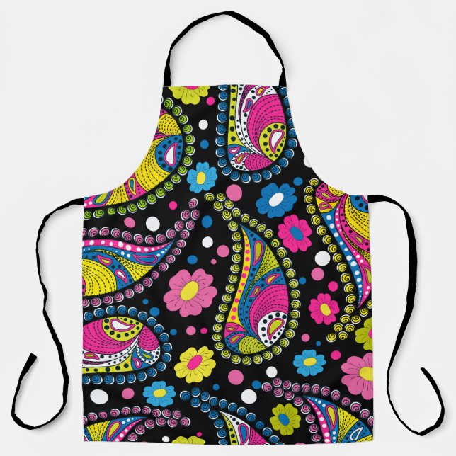 Tribal style paisley, seamless ethnic pattern. apron (Front)