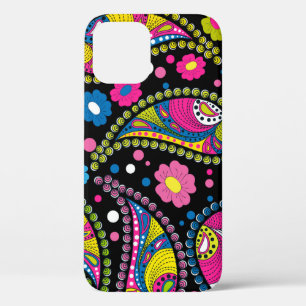 Tribal style paisley, seamless ethnic pattern. iPhone 12 case