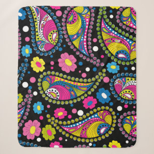 Tribal style paisley, seamless ethnic pattern. sherpa blanket