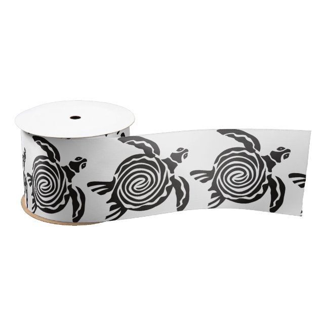 Tribal Style Turtle Thunder_Cove Satin Ribbon (Spool)