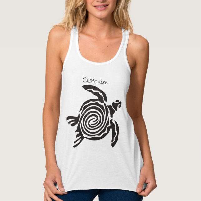Tribal Style Turtle Thunder_Cove Tank Top (Front)