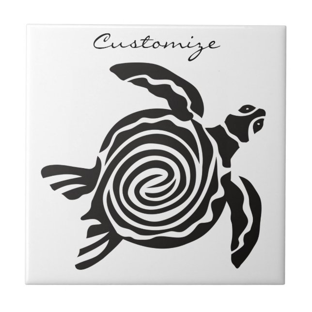 Tribal Style Turtle Thunder_Cove Tile (Front)
