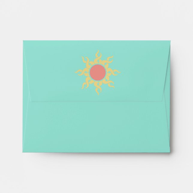 Tribal Sun Southwestern Wedding RSVP Envelope (Back (Top Flap))