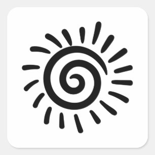 Tribal Sun Square Sticker