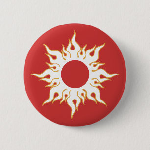 Tribal Sun Symbol 6 Cm Round Badge