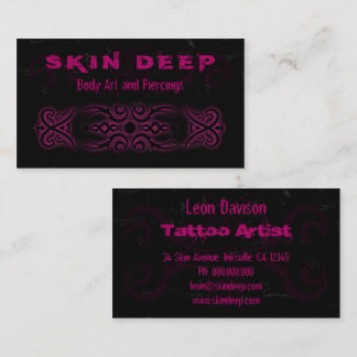 Tribal Tattoo Black and Pink Business Cards