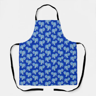 Tribal Tattoo Manatees Ocean Blue Apron