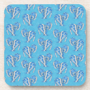 Tribal Tattoo Manatees Ocean Blue Coaster
