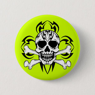 Tribal Tattoo Skull 6 Cm Round Badge