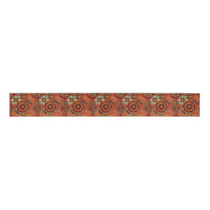 Tribal Teal "Intricate Echoes" Artful Grosgrain Ri Grosgrain Ribbon