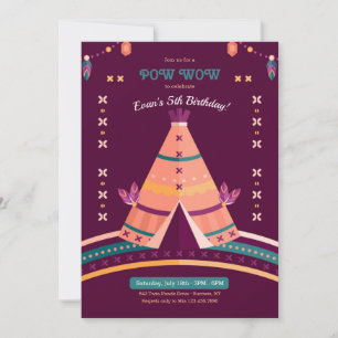 Tribal Teepee Birthday Party Invitation