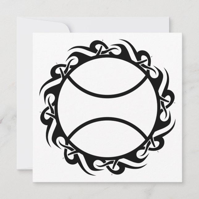 tribal tennis ball invitation (Front)
