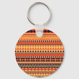 Tribal texture: vintage stripes pattern. key ring