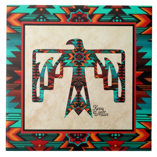 Tribal Thunderbird  Ceramic Tile (Front)