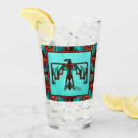 Tribal Thunderbird Glass Cup