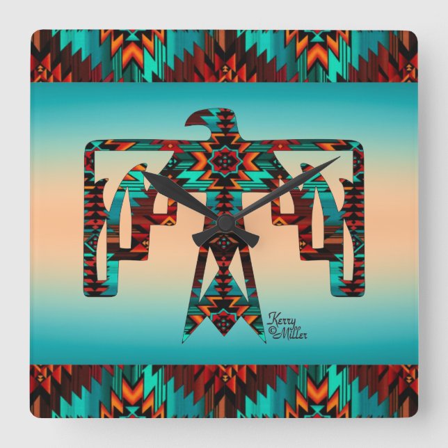 Tribal Thunderbird Wall Clock (Front)