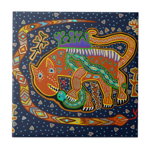 Tribal Tiger King Shaman Spirit Tile