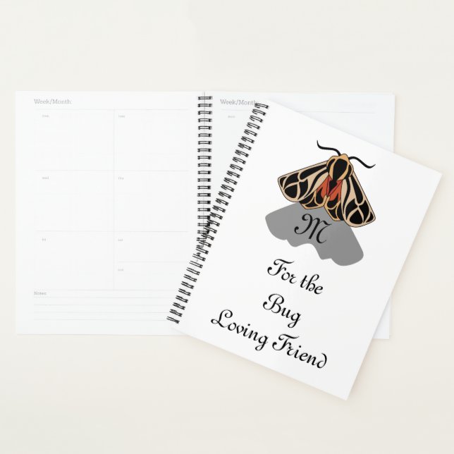 Tribal Tiger Moth Monogram Planner (Display)