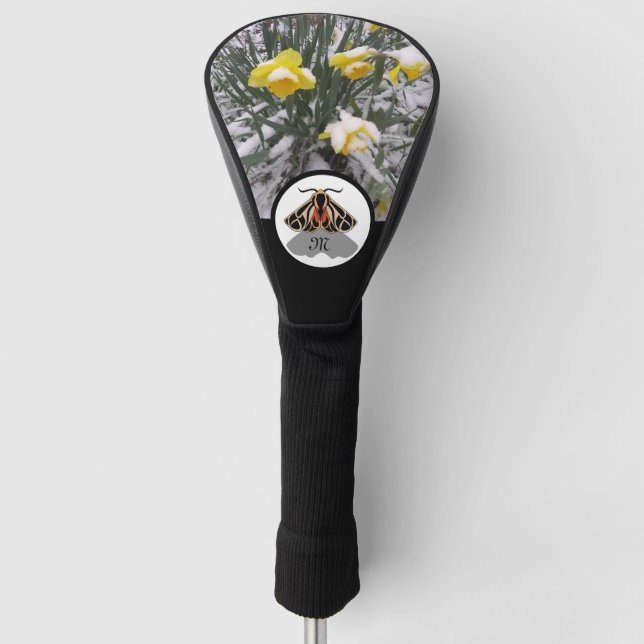 Tribal Tiger Moth Monogram w Photo Golf Head Cover (Front)