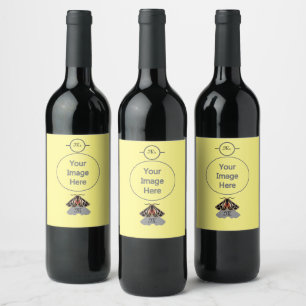 Tribal Tiger Moth Monogram Wine Label