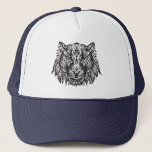 Tribal tiger trucker hat