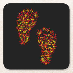 Tribal Toes Square Paper Coaster