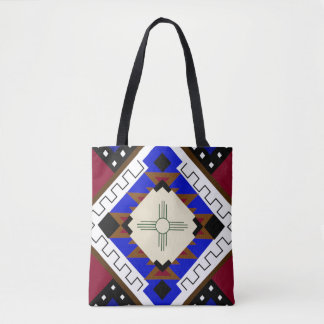 Tribal Tote, Happiness, Native American Zia Tote Bag