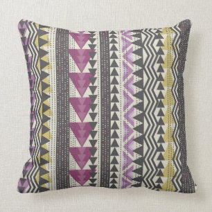 Tribal Triangles Throw Pillow