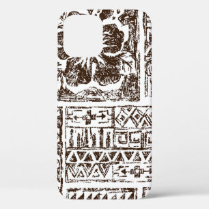 Tribal tropical art pattern of indigenous Hawaiian iPhone 12 Case