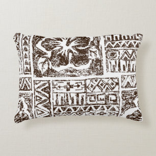 Tribal tropical art pattern of indigenous Hawaiian Decorative Cushion