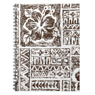 Tribal tropical art pattern of indigenous Hawaiian Notebook