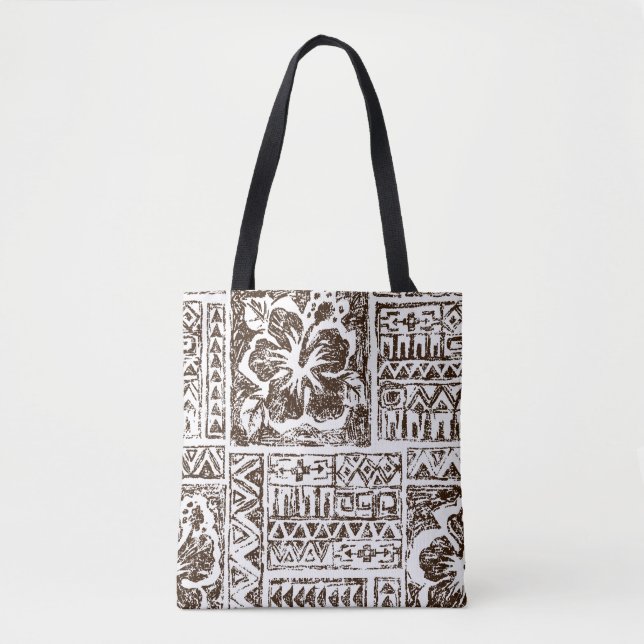 Tribal tropical art pattern of indigenous Hawaiian Tote Bag (Front)